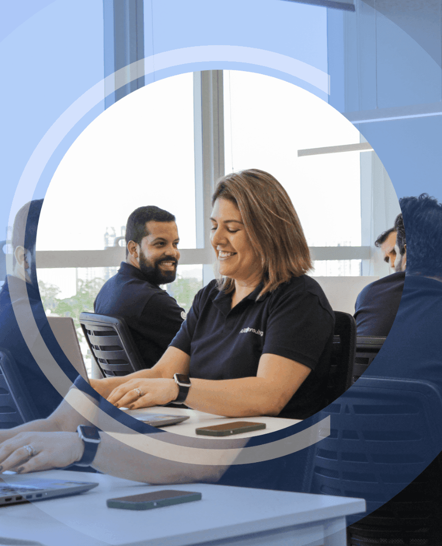 young team of professionals working at their computers