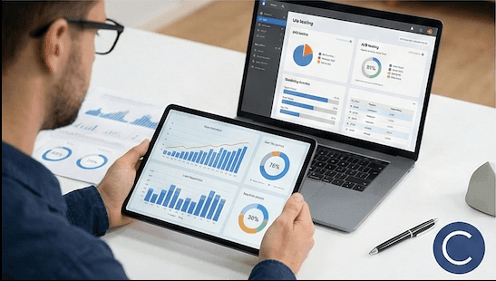 Product designer using dashboard data to design UI