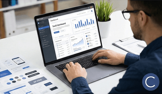 Product designer working on a SaaS datase